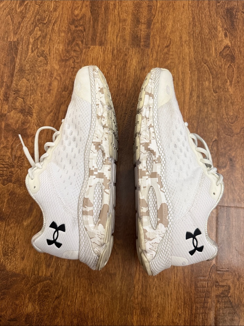 Under Armour Off-White Mesh Running Shoes - Picture 8 of 14